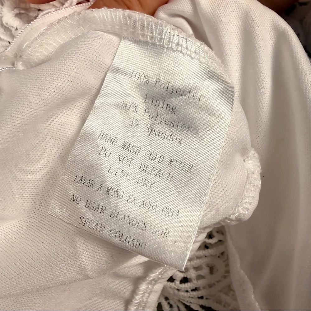 Windsor White Lace Off Shoulder Crop Top Boho Festival Romantic Size L - Picture 11 of 12